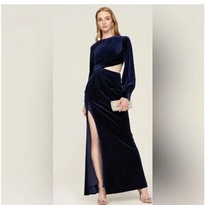 One33 social Navy Blue Velvet Dress